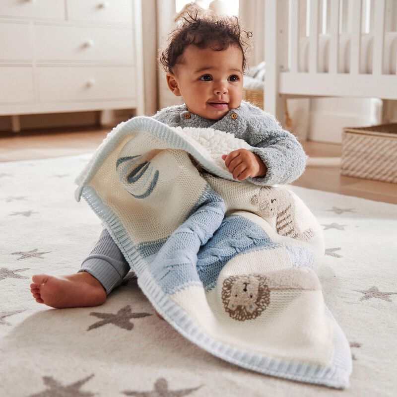 Pottery Barn Kids Lion Recycled Heirloom Baby Blanket image number 3